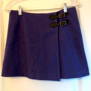 Ralph Lauren Rugby wool blend wrap mini skirt